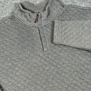 Island Sands XXL 2X Diamond Quilted Quarter Zip Pullover Sweatshirt Gray Neutral